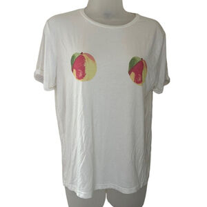 Kittenish T-Shirt Peaches Small Short Sleeve Graphic Casual Stretch Bamboo